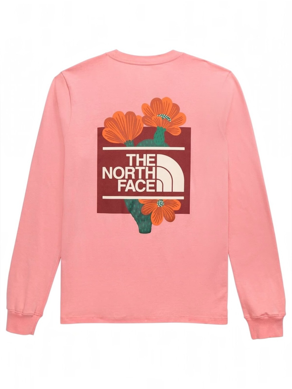 NWT The North Face Brand Proud Floral Cactus Pink Long Sleeve Shirt Tee XL